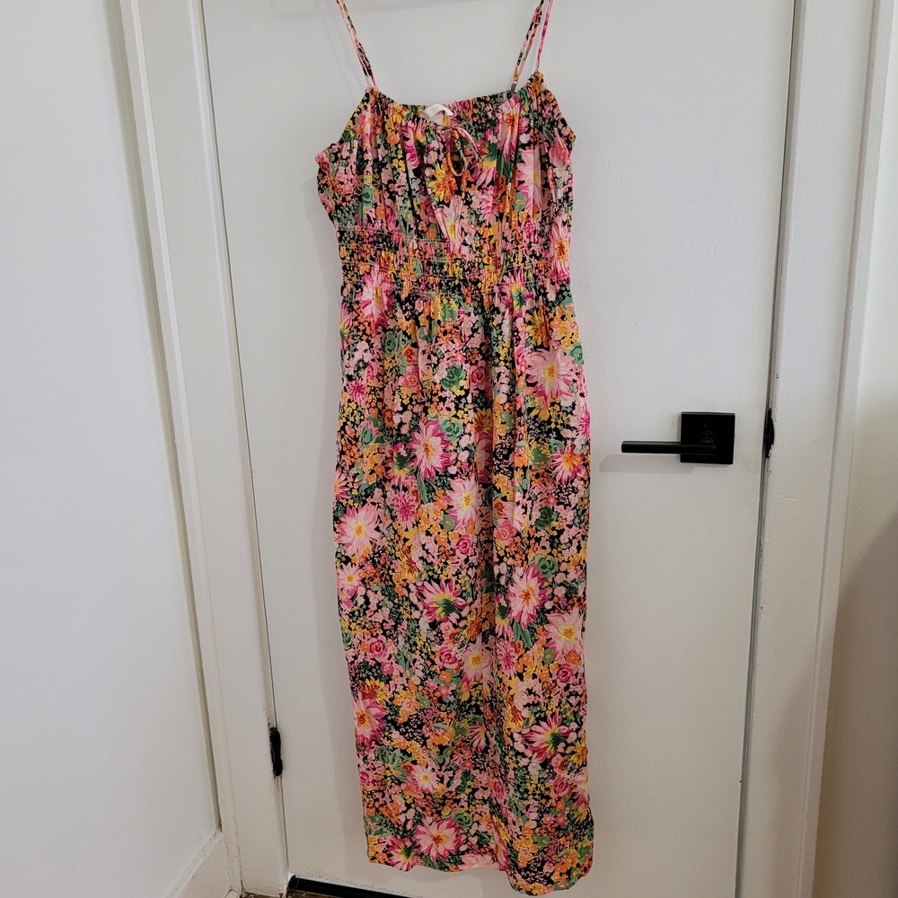 H&M Floral Maxi Dress - Pink and Green